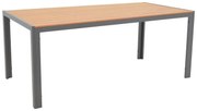 Τραπέζι Nares αλουμίνιο ανθρακί-plywood φυσικό 180x90x72.5εκ 180x90x72.5 εκ.