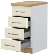 Επιδαπέδιο ντουλάπι Modena R40-4M BOX-Λευκό - Μπεζ - 40.00Χ60.00Χ88.00cm