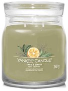 Αρωματικό Κερί Signature Sage &amp; Citrus Medium 1629995E 9,3x11,4cm Green Yankee Candle