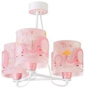 Παιδικό Κρεμαστό Φωτιστικό Τρίφωτο Elephant 61337 Ango Dalber-61337S-Ροζ 61337S