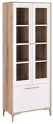 MATIS Βιτρίνα ψηλή ALBA κανέλα/ λευκό 68,5x35,5x180,5 MATIS890277
