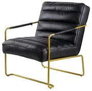 Artekko Armchair Πολυθρόνα με Τεχνόδερμα Μαύρο/Χρυσό Artekko 48369