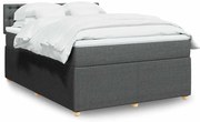 vidaXL Κρεβάτι Boxspring με Στρώμα Σκούρο Γκρι 160x200 εκ Υφασμάτινο