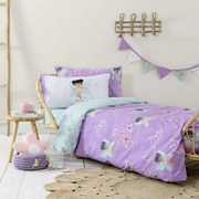 Σεντόνια Παιδικά Feya Με Λάστιχο (Σετ 3τμχ) Purple Nima Μονό 100x230cm 100% Βαμβάκι
