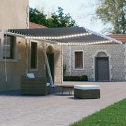 Τέντα Αυτόματη με LED & Αισθητήρα Ανέμου Μπλε/Λευκό 600x300 εκ.