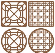 Σετ των 2 Intra απο ξύλο plywood 3mm-4mm πάχος – Ξύλινο διακοσμητικό σουβέρ κοπής με λέιζερ Δίασταση  40x30 cm INTRAFABR-125344255