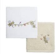 Πετσέτες Βρεφικές Honey (Σετ 2τμχ) White-Beige Nima Σετ Πετσέτες 30x50cm 100% Βαμβάκι