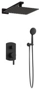 Εντοιχισμού Shower set Μπαταρία Λουτρού 2 Σημείων,Κεφαλή 250x250mm, Βραχίονας Orabella Marea Black matt 10331