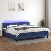 ΚΡΕΒΑΤΙ BOXSPRING ΜΕ ΣΤΡΩΜΑ &amp; LED ΜΠΛΕ 200X200 ΕΚ. ΥΦΑΣΜΑΤΙΝΟ 3133107