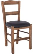 Καρέκλα Σύρος Ρ950,Ε2Τ 41x45x88cm Walnut-Black Ξύλο,PU