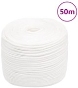 vidaXL Σχοινί Ναυτιλίας Ολόλευκο 8 χιλ. 50 μ. από Πολυπροπυλένιο