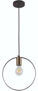 Φωτιστικό Οροφής Hoop 77-8174 1xE27 60W Brass-Black Homelighting Μέταλλο