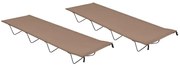 vidaXL Κρεβάτια Κάμπινγκ 2 τεμ. Taupe 180x60x19εκ Ύφασ. Oxford/Ατσάλι