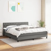 ΚΡΕΒΑΤΙ BOXSPRING ΜΕ ΣΤΡΩΜΑ ΣΚΟΥΡΟ ΓΚΡΙ 180X200 ΕΚ ΥΦΑΣΜΑΤΙΝ 3140314