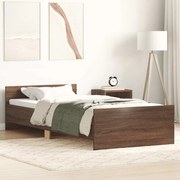 vidaXL Πλαίσιο Κρεβ. Χωρ. Στρώμα Καφέ Δρυς 90 x 190 εκ. Επεξ. Ξύλο