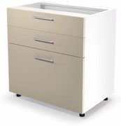 VENTO DS3-80/82 lower cabinet with drawers, color: white/beige DIOMMI V-UA-VENTO-D3S_H-80/82-BEŻOWY