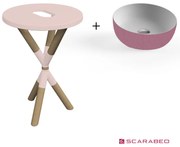 Scarabeo Cross 2501F0-9854 Antique Pink Πάγκος Με Νιπτήρα Glam Pois Pink Ø39εκ.