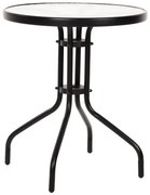 ΤΡΑΠΕΖΙ LIMA Φ60x68Υεκ. ΜΕΤΑΛΛΙΚΟ ΜΑΥΡΟ ΜΕ ΓΥΑΛΙΝΗ ΕΠΙΦΑΝΕΙΑ HM5079.03