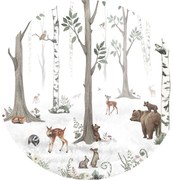 White Forest Ταπετσαρια Τοιχου Λευκο Στρογγυλη 80cm