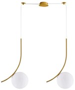 Φωτιστικό Οροφής Κρεμαστό Sceptre 77-9064 11x300cm 2xE14 40W Gold-Opal Homelighting Μέταλλο,Γυαλί