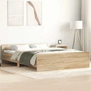 vidaXL Πλαίσιο Κρεβατιού με Κεφαλάρι/Ποδαρικό Sonoma Δρυς 150x200 εκ.