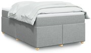 vidaXL Κρεβάτι Boxspring με Στρώμα Ανοιχτό Γκρι 120x190 εκ. Υφασμάτινο