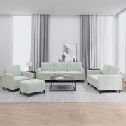 vidaXL Σετ Σαλονιού 4 Τεμαχίων Ανοιχτό Γκρι Βελούδινο