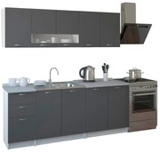 Σύνθεση κουζίνας BENTLEE C2443.10 Μελαμίνη Γκρί με Πάγκο Λευκό 200x46-29,2εκ.
