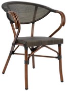 Καρέκλα - Πολυθρόνα CLAY C5025 Αλουμινίου Bamboo Look Καφέ με Textline 60,5x59x81 εκ. 60.5x59x81 εκ.