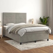 ΚΡΕΒΑΤΙ BOXSPRING ΜΕ ΣΤΡΩΜΑ ΑΝΟΙΧΤΟ ΓΚΡΙ 140X200 ΕΚ. ΒΕΛΟΥΔΙΝΟ 3143085