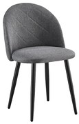 ZITA PLUS RIO ΜΑΥΡΟ/ΓΚΡΙ ΥΦΑΣΜΑ(Σ4)ΚΑΡΕΚΛΑ ΜΕΤΑΛΛΙΚΗ 47X53.5X49-80εκ.11.1604