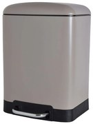 Κάδος Απορριμμάτων Ορθογώνιος 02-5535 Taupe Ματ 6Lt Estia Steel,Plastic