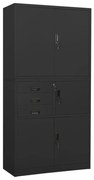 vidaXL Ντουλάπα Γραφείου Ανθρακί 90 x 40 x 180 εκ. Ατσάλινη