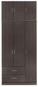 Ντουλάπα 3φυλλη Me Πατάρι Κ 2 Συρτάρια Zebrano 90x42x241εκ.