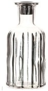 Κηροπήγιο - Βάζο Ριγέ 012.862224241 7x19cm Clear-Black Glass