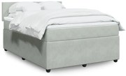 Κρεβάτι Boxspring με Στρώμα Ανοιχτό Γκρι 140x190 εκ. Βελούδινο - Γκρι