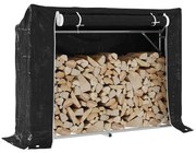 vidaxL Ράφι για καυσόξυλα με κάλυμμα βροχής 151x40,5x110,5 εκ.