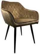 Καρέκλα Τραπεζαρίας ArteLibre FLORENCIA Cappuccino/Μαύρο Βελούδο/Μέταλλο 56x60x81cm