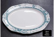 Πιατέλα Σερβιρίσματος Πορσελάνης 36εκ. Tiffany Green Oriana Ferelli PR24324G06