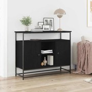 vidaXL Μπουφές Μαύρο Δρυς 100x35x80 εκ. Επεξεργασμένο Ξύλο και Ατσάλι
