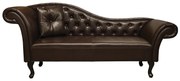 Ανακλίνδρο T.Chesterfield Niovi PU Σκ.Καφέ-Μαύρα Πόδια 190x61x84Yεκ.