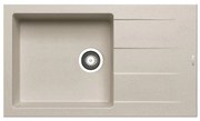 Pyramis Pyragranite Athlos Plus 1B 1D Beige Γρανιτένιος Αντιστρεφόμενος Ένθετος Νεροχύτης Με 1 Γούρνα και Ποδιά 86x50 cm