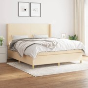 Κρεβάτι Boxspring με Στρώμα Κρεμ 160x200 εκ. Υφασμάτινο