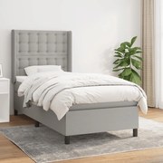 ΚΡΕΒΑΤΙ BOXSPRING ΜΕ ΣΤΡΩΜΑ ΑΝΟΙΧΤΟ ΓΚΡΙ 90X190 ΕΚ. ΥΦΑΣΜΑΤΙΝΟ 3131713