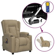 vidaXL Πολυθρόνα Μασάζ Ανακλινόμενη Καπουτσίνο Συνθ. Δέρμα