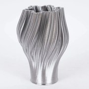 Βάζο Πορσελάνινο 3D 752-21095 15,5x15,5x22cm Silver Estheti Home Πορσελάνη