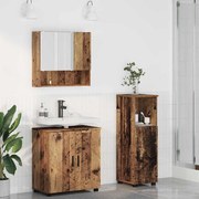 vidaXL Σετ Επίπλων Μπάνιου με πόρτα 3 pcs Παλαιό ξύλο 61 x 35 x 64 εκ.