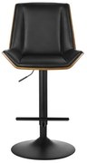 Σκαμπό Bar Numan ΕΜ104,2 Με Πλάτη 52x50x62/96-83/117cm Walnut - ΡU Black Μέταλλο,Τεχνόδερμα