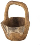 Artekko Woody Διακοσμητικό Μπολ με Λαβή από Ξύλο Teak Φυσική Απόχρωση (22x22x33)cm Artekko 49935