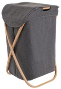 Estia Καλάθι Απλύτων Bamboo Essentials Με Θήκη Πολυεστέρα Πτυσσόμενο 40x40x70cm 02-13158
